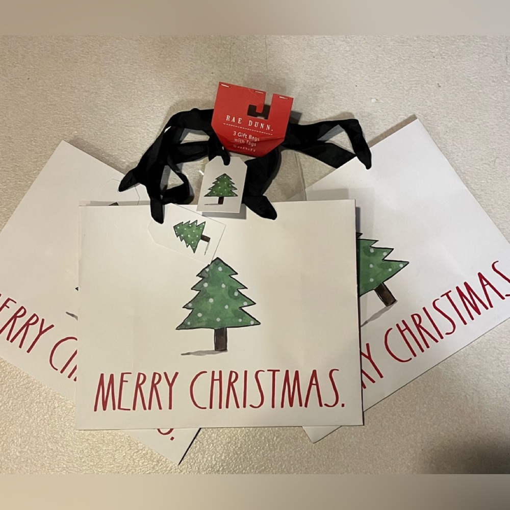 Rae Dunn Christmas gift bags NWT